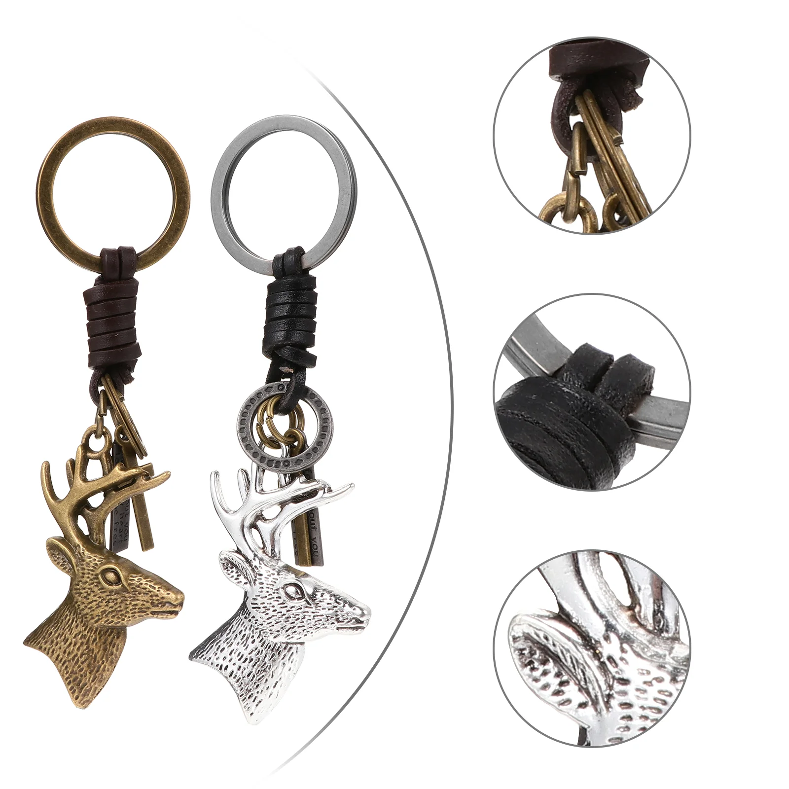 

2 Pcs Car Key Chain Chic Rings Christmas Theme Pendants Hanging Elk Stylish Trendy Unique Bag