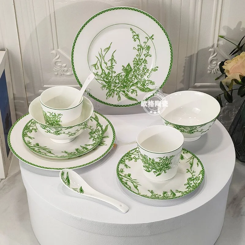 

Suzuki Di Family Bone Porcelain Set 10 Piece Bowl, Plate, Spoon, Hotel Set, Home European Tableware Series Gift Gifts