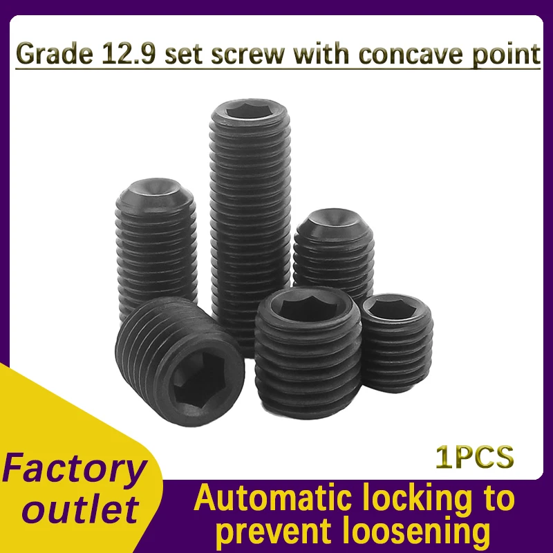 

DIN916 American System Grade 12.9 Recessed Point Set Screw UNC Headless Screw Jimmy Jackscrew Stop Set Screw