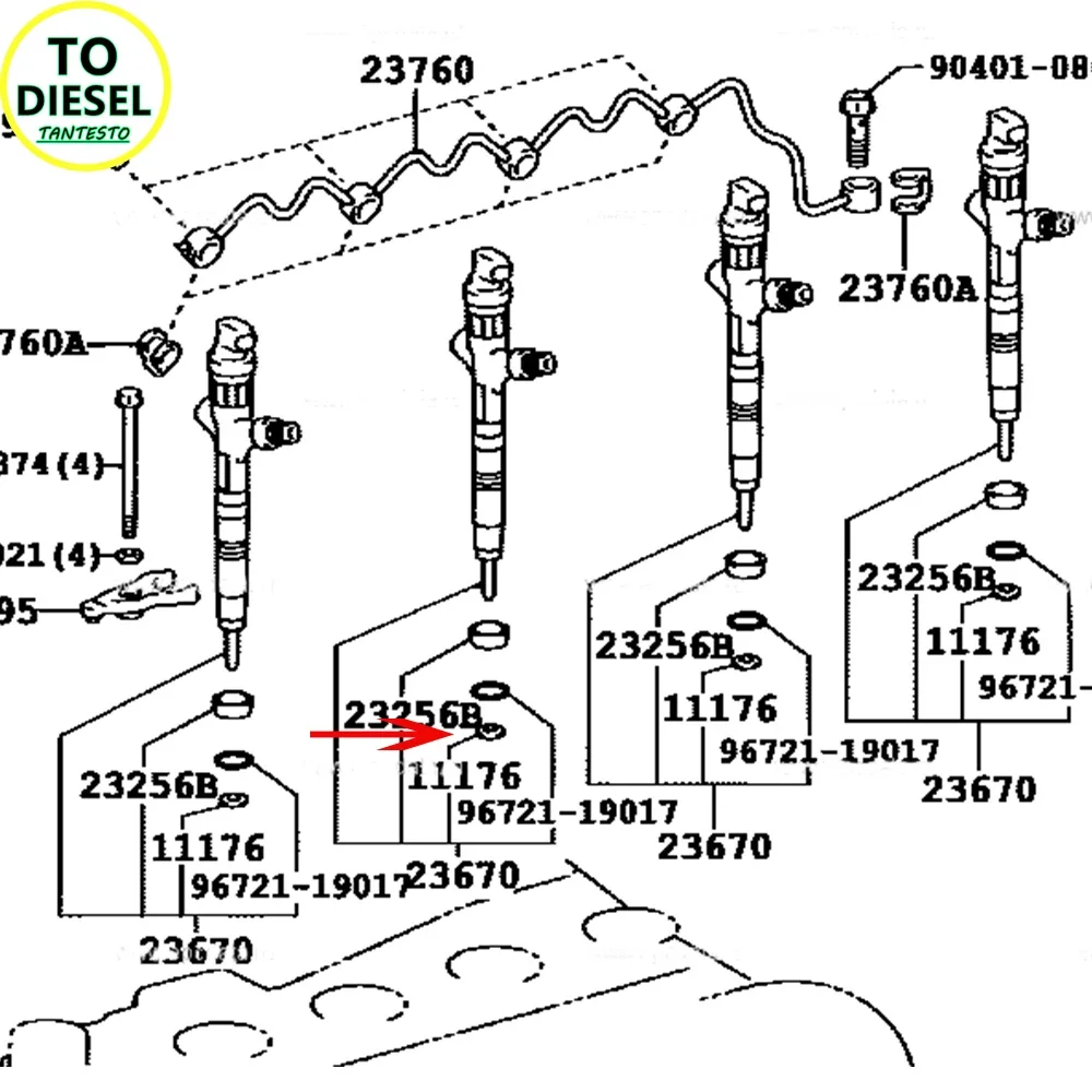 20 шт. ремонтная прокладка дизельного инжектора для Toyota 11176-30011 1KDFTV 2KDFTV Dyna Hiace Hilux Surf