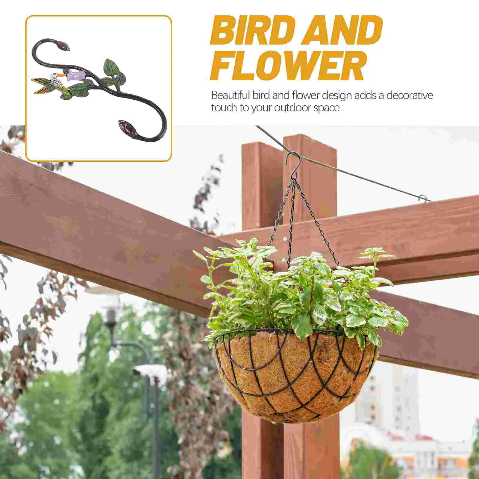 

Cast Iron Bird Hook Decorative Hooks Hanging Things Metal Holder Garden Feeders