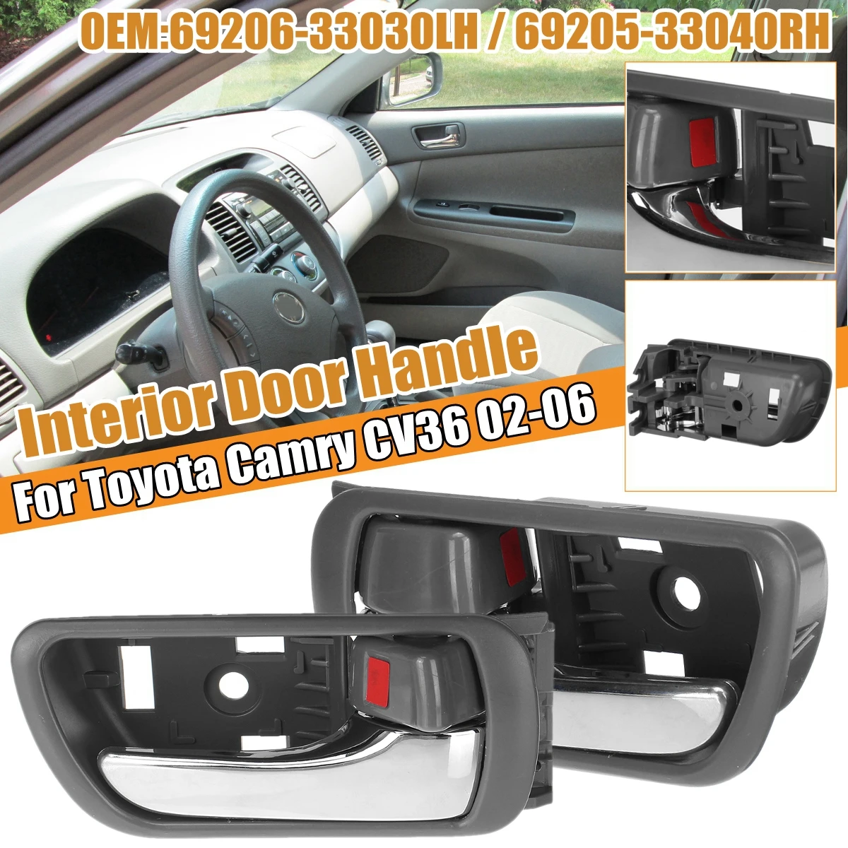 

Left/Right Interior Door Handle For Toyota Camry CV36 2002 2003 2004 2005 2006 69206-33030LH 69205-33040RH