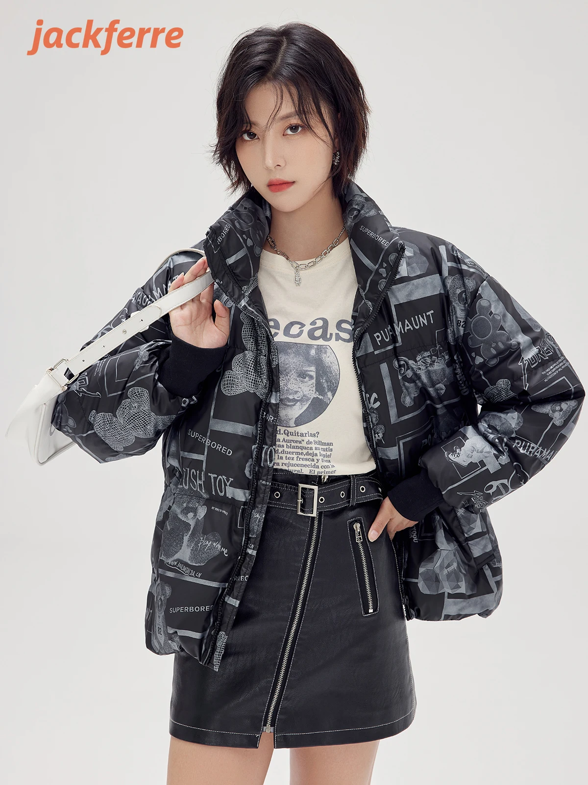 

Пуховик Jackferre с защитой от ветра, 2023, модные теплые классические дизайнерские водостойкие женские пуховики с принтом