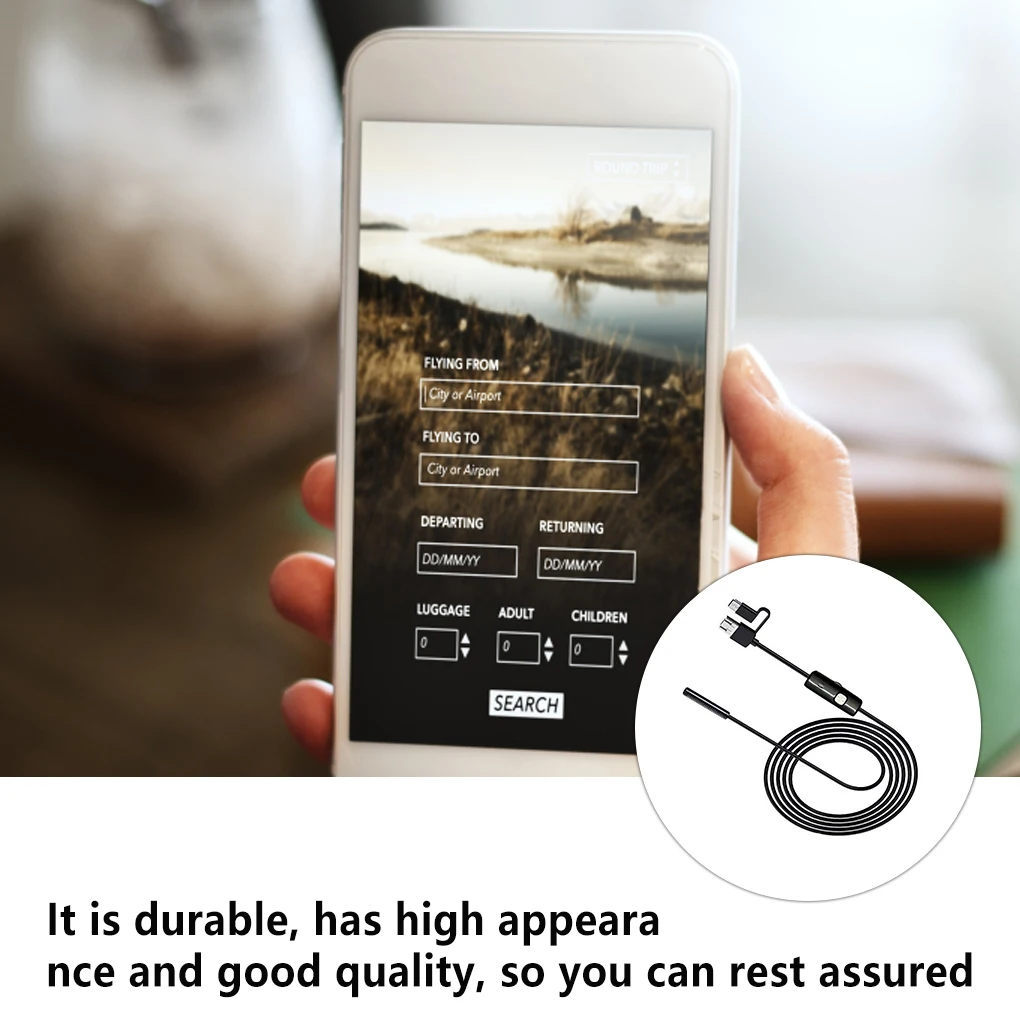 

Industrial Phone High Resolution Endoscope 3-in-1 Water Pipe Duct Car Repair Inspection Camera 5 Million Pixels 5m