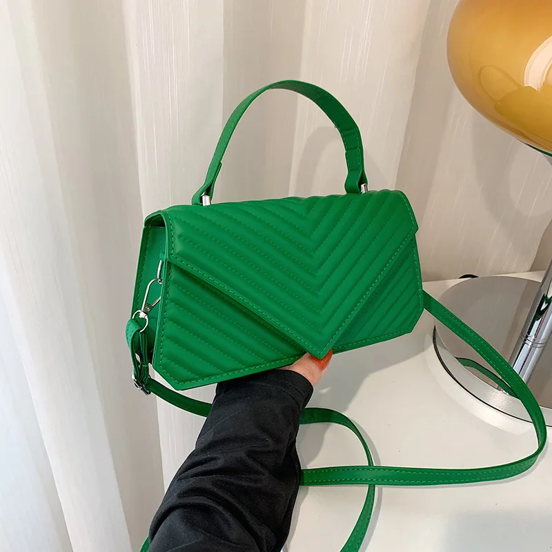 

Модная женская сумка через плечо в полоску, однотонные маленькие Сумки из искусственной кожи, дизайнерские брендовые сумки через плечо