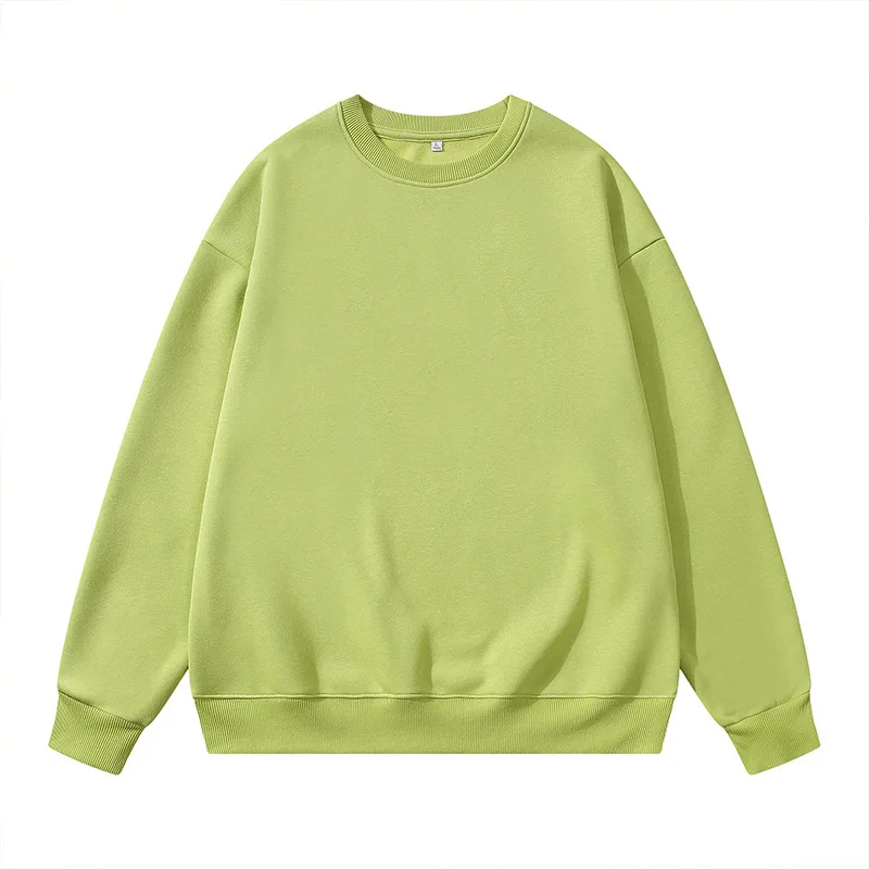 

Однотонный свитер с круглым вырезом, мужские утепленные трендовые топы с подкладкой и спущенными плечами в гонконгском стиле, новинка, свитер с капюшоном