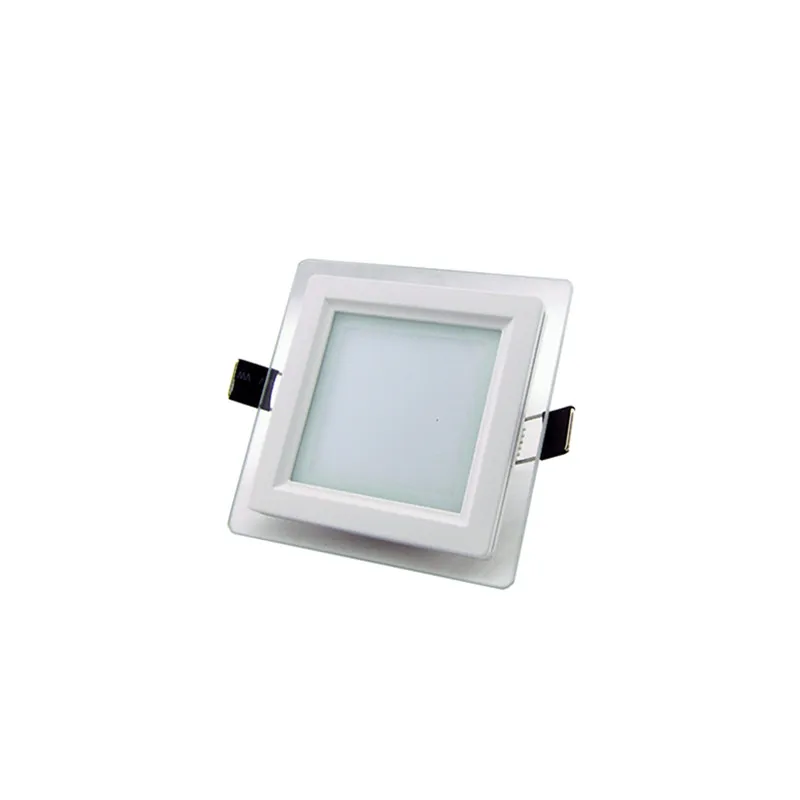 10pcs/lot 6w LED Ultrathin Glass Panel Light Indoor Kitchen Square Recessed Ceiling Light Pure/Warm White