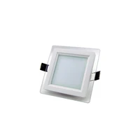 10pcslot 6w led ultrathin glass panel light indoor kitchen square recessed ceiling light purewarm white