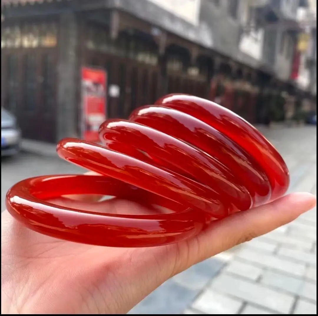 

Китайский красный халцедон, винтажный Круглый браслет, агат, Женский Круглый браслет, подарок