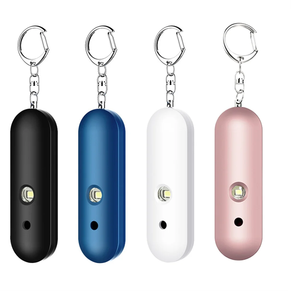 

Safety Alarm with Keychain Pocket Alert Button Camping Hiking Protection Device Noise Maker Supplies Presents White