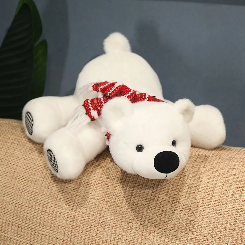 25-45 см милый рождественский белый медведь плюшевые игрушки милые мягкие