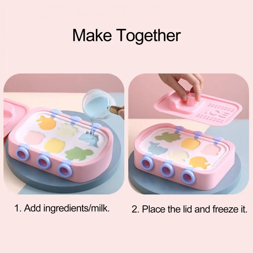 

Современная форма для льда, легкий силиконовый лоток для льда с крышкой, 6 ячеек, форма для льда в форме животного