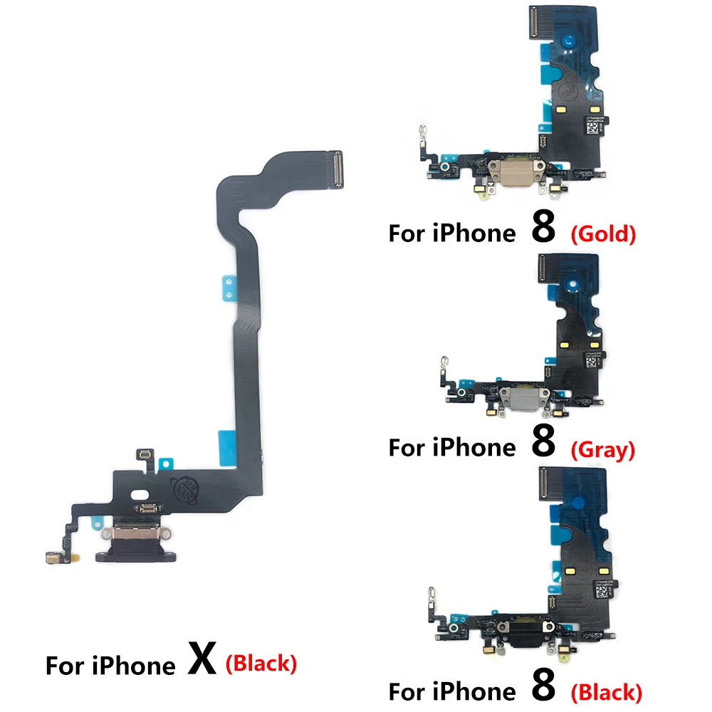 100% Original  For Iphone 7 8 Plus X XS USB Charger Mic Port Dock Connector Charging Flex Cable