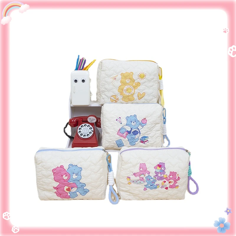 

New Carebear Rainbow Bear Large Capacity Cosmetic Storage Bag Children's Birthday Gift Christmas Gift
