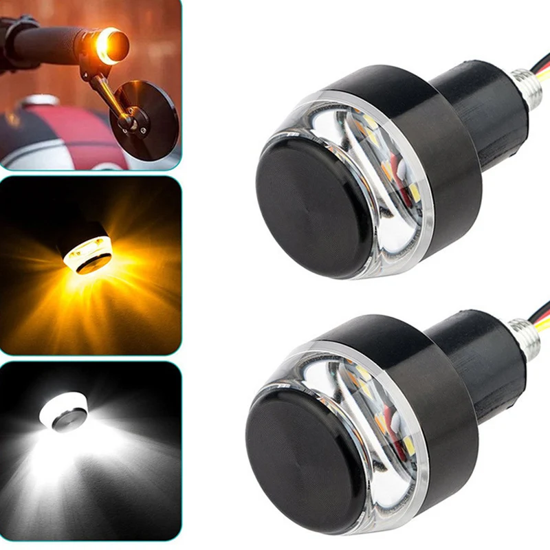 

12V CNC Turn Signals Motorcycle LED Handle Blinker for 22mm Handlebar Signal Light Flashing Handle Bar Motorcycle Accessories