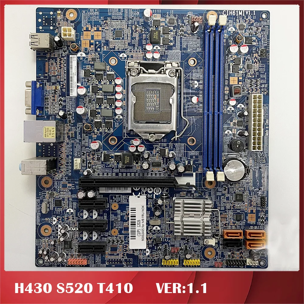 For Lenovo H430 S520 T410 H61 1155 CIH61MI H61H2-LM3 VER:1.1 32nm/22nm CPU Desktop System Motherboard