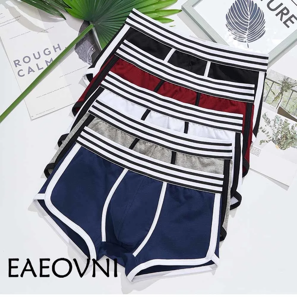 

4pcs Men Underwear boxer cotton Cuecas Boxers Mens boxer sorts Underwear sexy U convex pouc Man breatable Men's panties