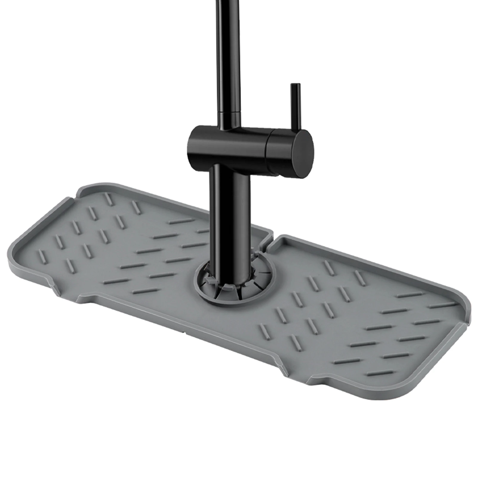 

Kitchen Bathroom RV Sink Waterproof Suction Tray Drain Drying Mat Reusable Faucet Splash Proof Silicone Pad Storage Upholstered