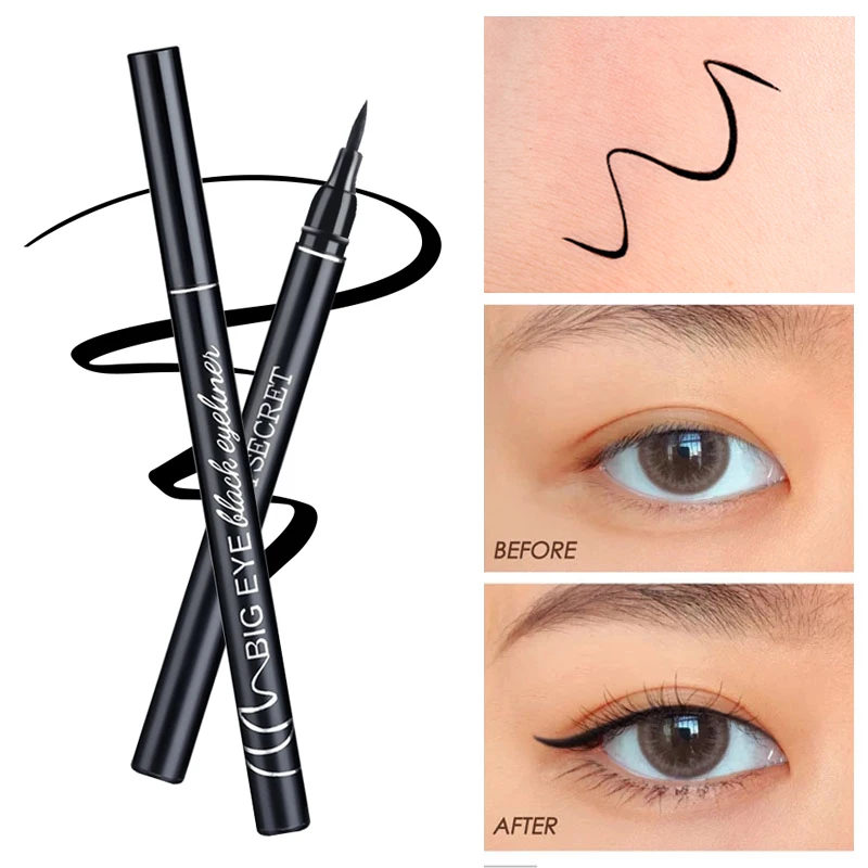 

1 шт. гладкая жидкая подводка для глаз, водостойкая стойкая быстросохнущая подводка для глаз, косметика, Черная Подводка для глаз, карандаш, женские инструменты для макияжа