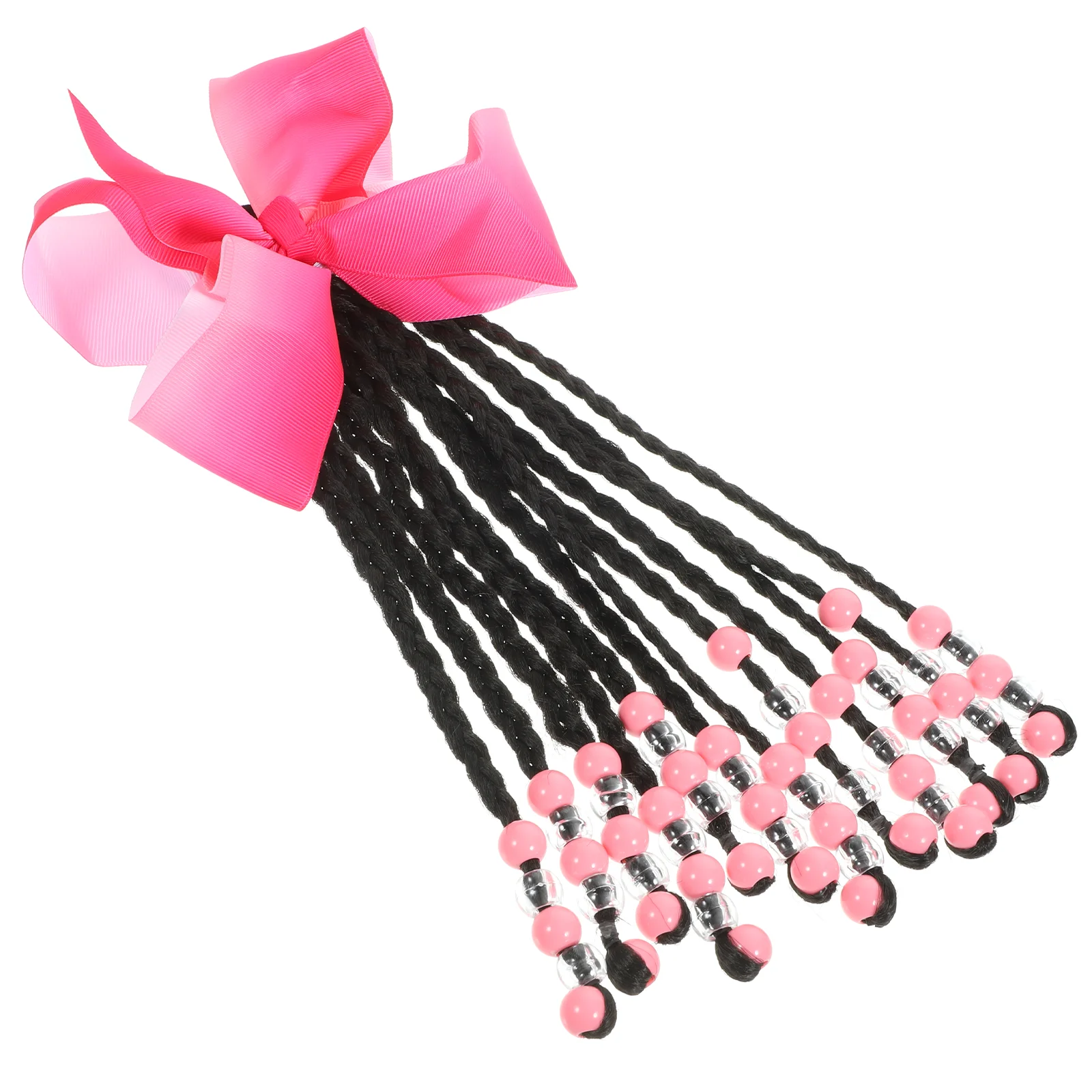 

Braided Ponytail Extension Women Cosplay Hair Accessory Bow Bowknot Synthetic Hairpiece