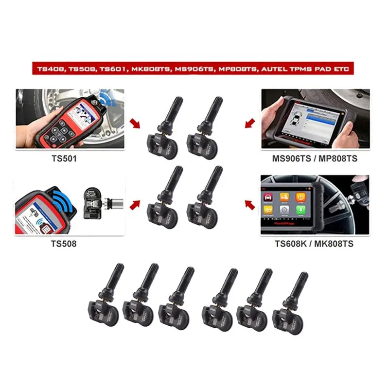 Фото 40 шт. программируемых датчиков давления в шинах TPMS для Autel TS408 TS508 ITS600 433 МГц 315 МГц, система мониторинга давления №3