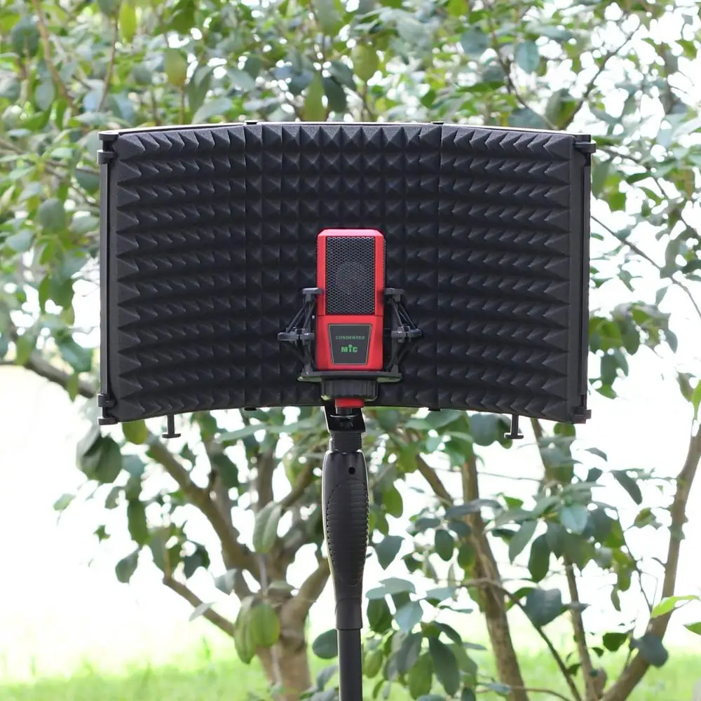 

Freeboss FB-PS68(69) Broadcast Studio Adjustable Angle Foldable Noise Reduction Sound Absorbing Microphone Wind Screen Shield