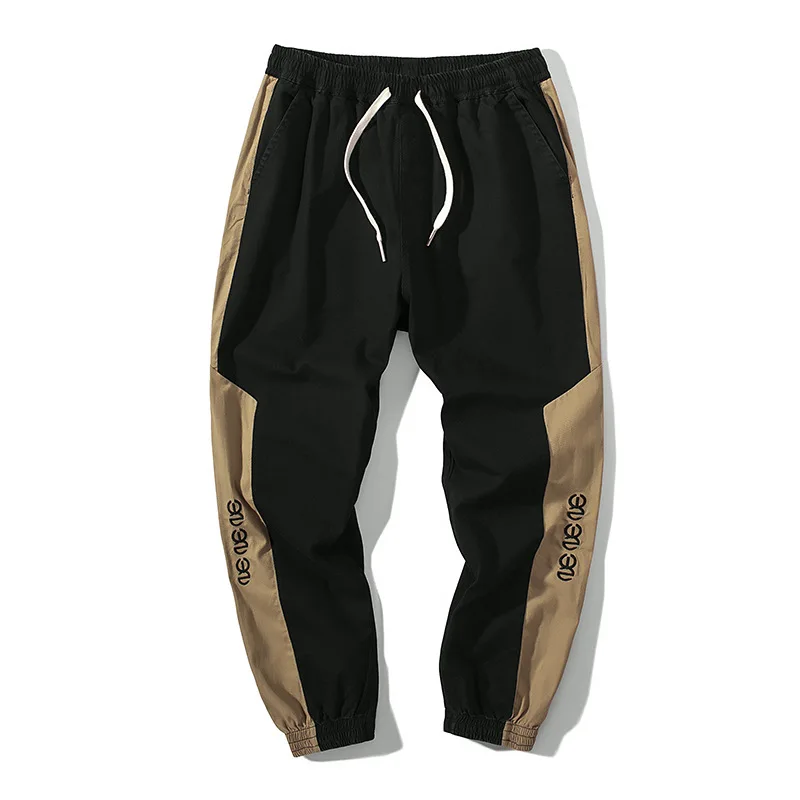 

2022 осенне-весенние Лоскутные штаны, спортивные штаны, уличная одежда для бега, спортивные брюки большого размера 8XL 9XL Harajuku, мужская мода