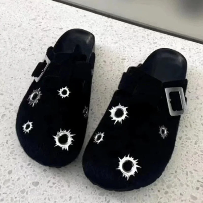 Летние женские тапочки на платформе искусственные мюли металлическая фурнитура