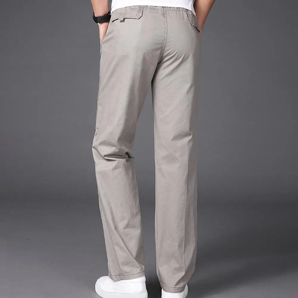 

Брюки-карго мужские на молнии, однотонные брюки с широкими штанинами, с эластичным поясом, с несколькими карманами, стандартная мягкая хлопковая ткань, спортивные