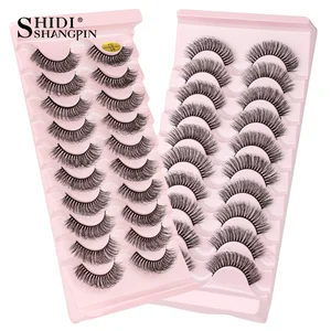 SHIDISHANGPIN 1054 пар D изгиб русский ресницы 3D норковые ресницы многоразовые пушистые русские полоски ресницы для наращивания Новинка