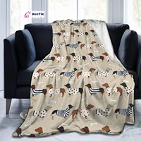dachshunds dog flannel fleece bed throw blanket lightweight cozy plush blanket for bedroom living rooms sofa couch