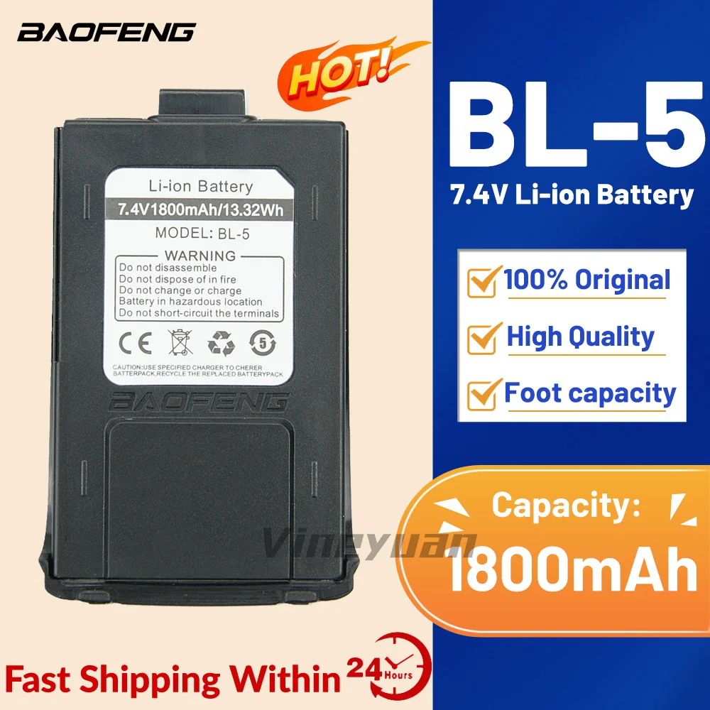 Original Battery 1800mAh 7.4V Li-ion Battery For Baofeng GT-3 GT-3TP GT3 GT3TP &GT-3 Mark-II Mark-III Two Way Radio