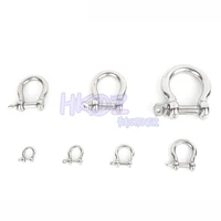 316 stainless steel carabiner d bow lifting shackle slot screw removable fob keychain joint connector buckle diy hardware m4 m38