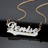 personalized two tone heart name necklace customized gold plated stainless steel name necklace for women girlfriend jewelry gift