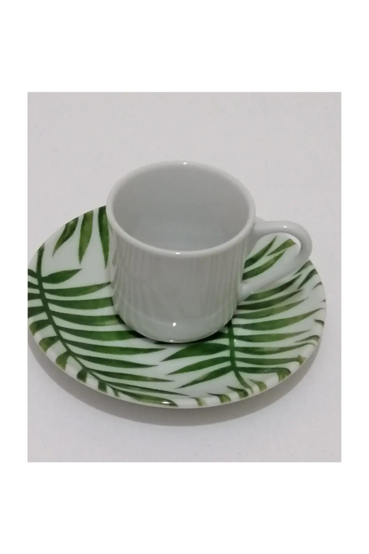 

Amazing Turkish Greek Arabic Coffee & Espresso Cup Set Porcelain Bamboo Pattern Cup Set 6 Psc.