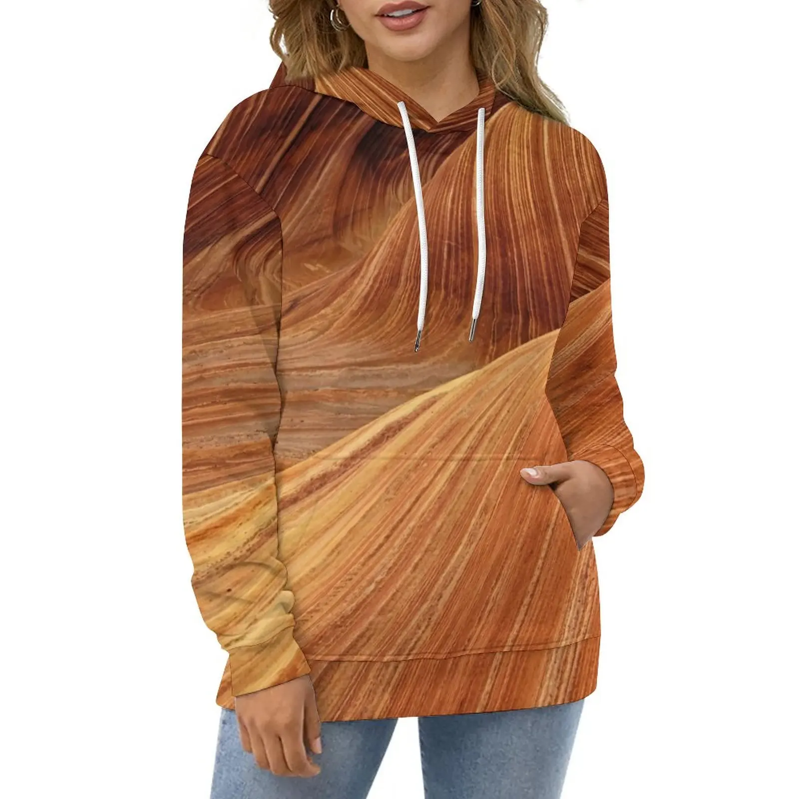 

Худи женское в стиле пустыни, с длинным рукавом, 4XL 5XL