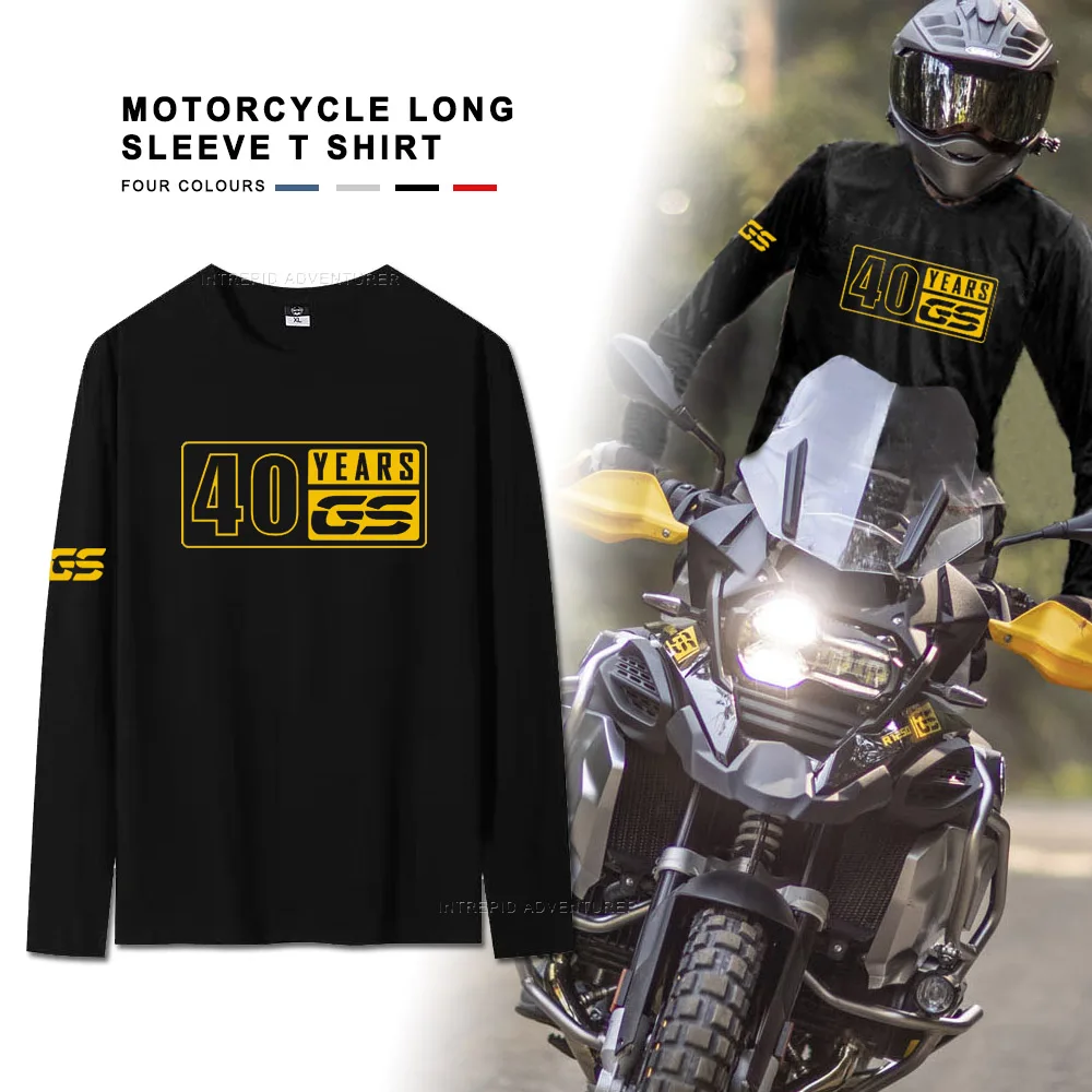 For BMW R1200GS F750GS F850GS R1250GS F800GS Adventure T Shirt Motorcycle O-Neck 40 Years GS New T-Shirt Long Sleeve T Shirt