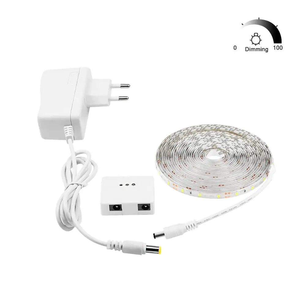 

1m-5m Hand Sensor Wave Strip With EU US Adapter Dimmable LED Light for Kitchen DC 12V IR Hand Sweep Control Lighting for Cabinet