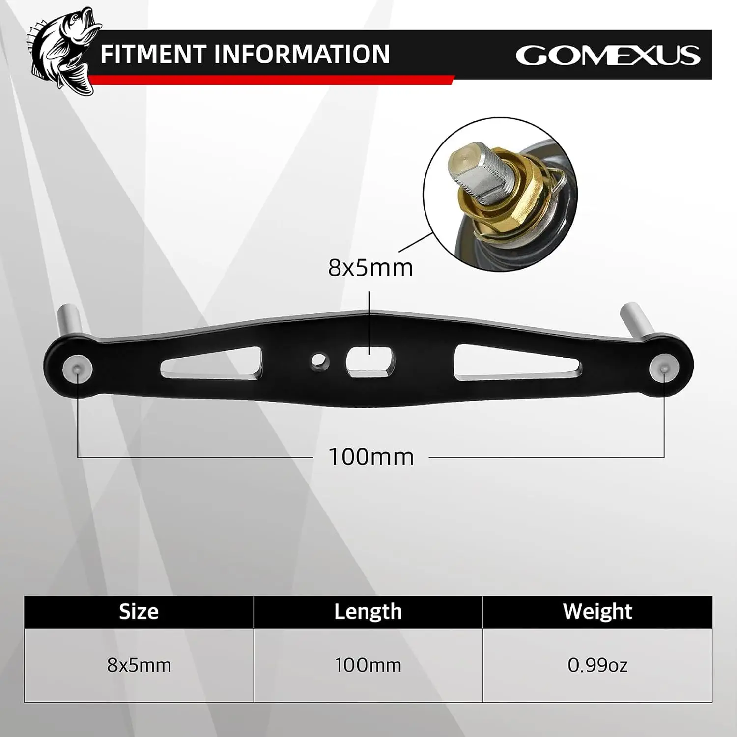Фото Котушка GOMEXUS, кривошипная ручка 8X5 мм для Shimano Daiwa Abu Garcia, катушка для приманки, карбоновая ручка, 85 мм, 100 мм, новое другое состояние №3