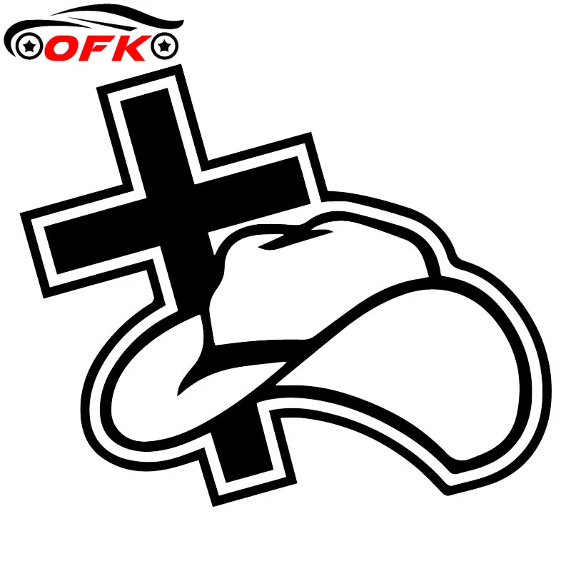 

Christian Cowboy Trunk Bumper Decoration Car Sticker Accessories 16.8*14CM