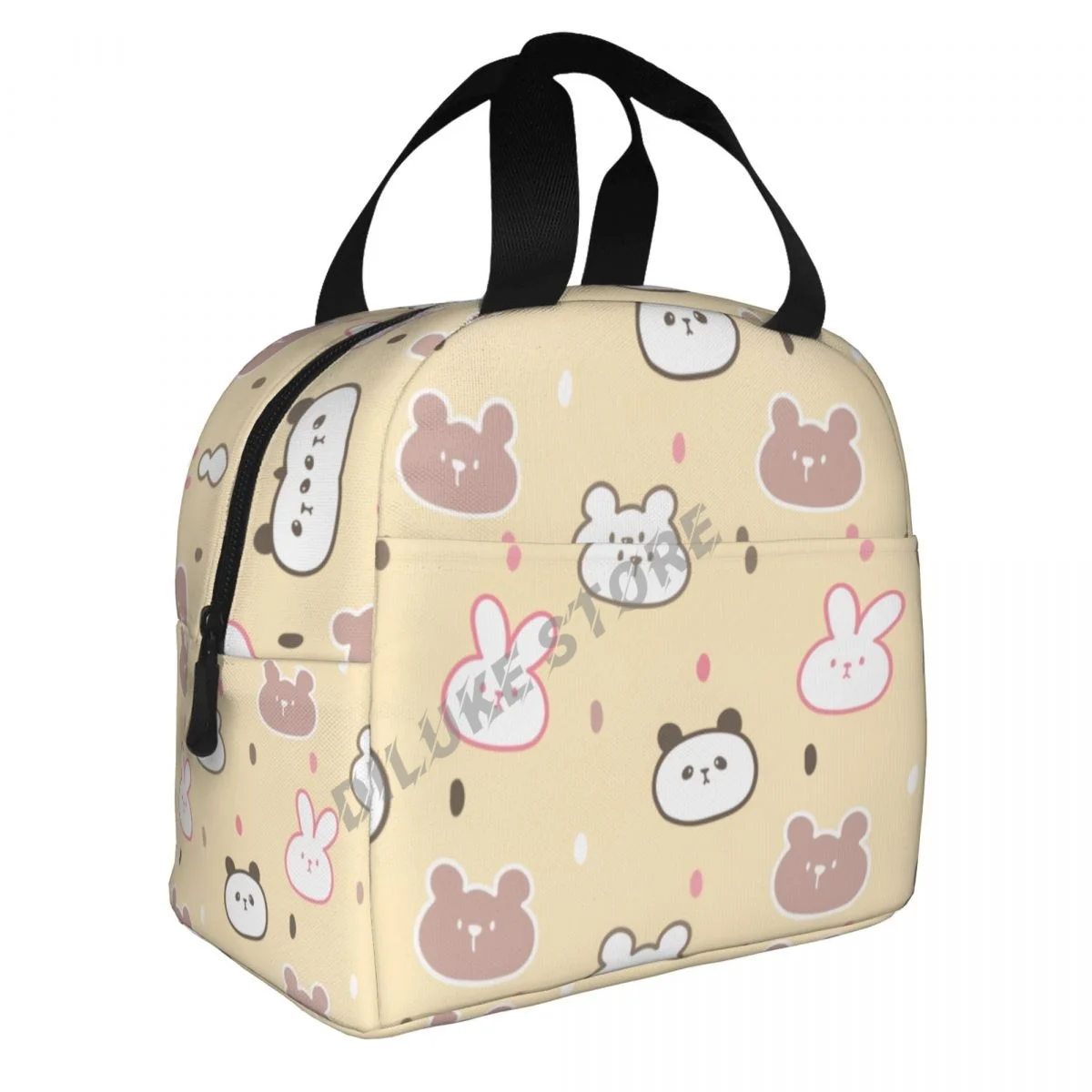 

Cartoon Bear, Rabbit And Panda Face Design insulated Lunch Bags Print Food Case Cooler Warm Bento Box for Kids Lunch Box