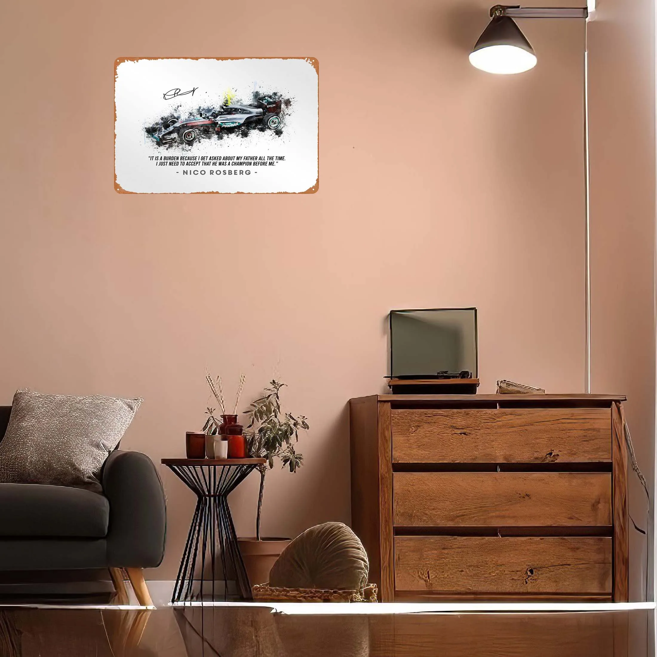 Нико Розберг 2016 автомобильный значок искусство стены из металла фотообои
