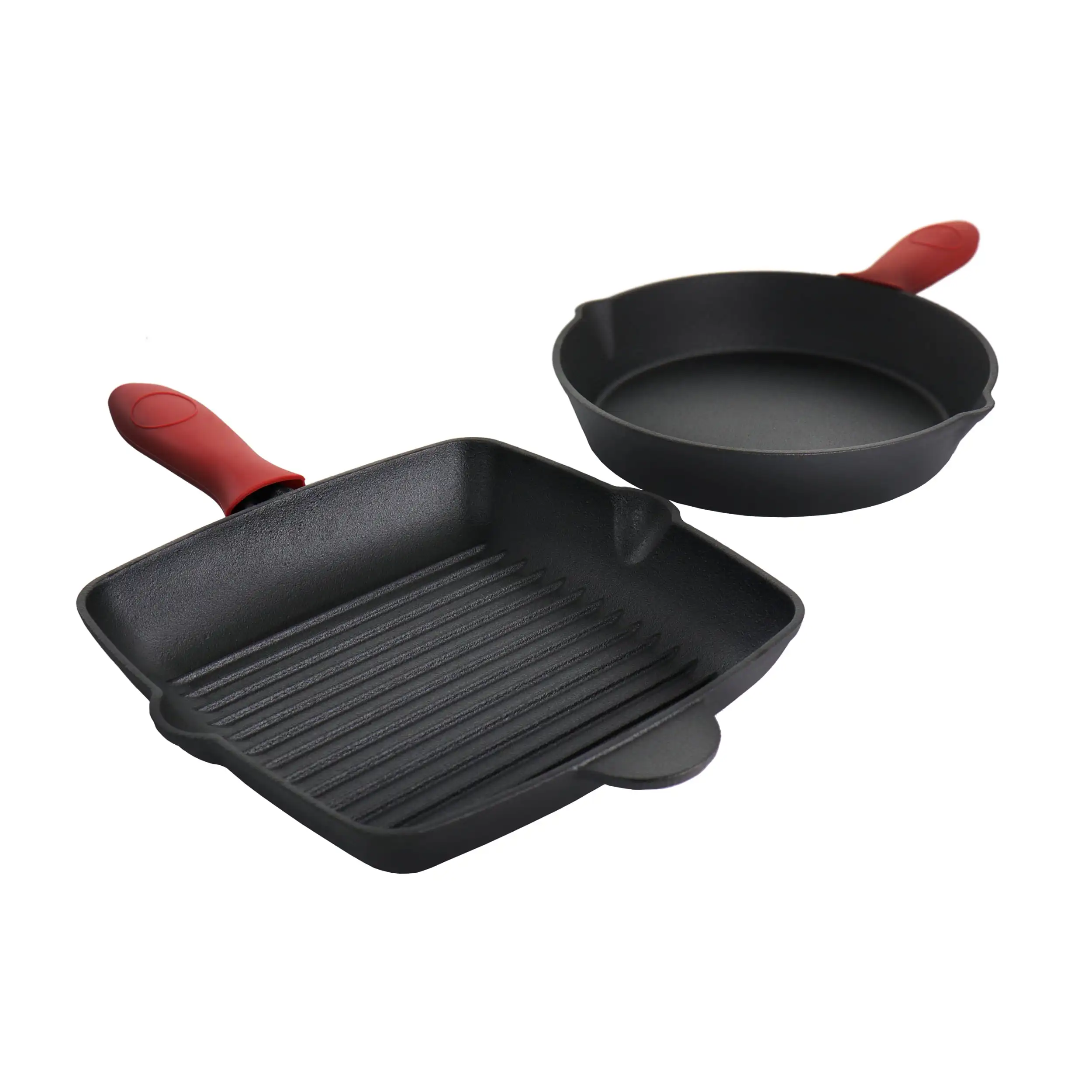 

Pre-Seasoned 4 Piece Cast Iron Set with Silicone Handles