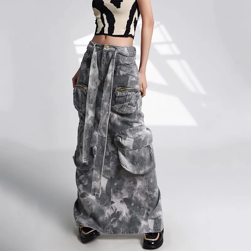 

Женская джинсовая юбка в стиле панк, Демисезонная юбка с высокой талией в стиле хип-хоп, TB1668