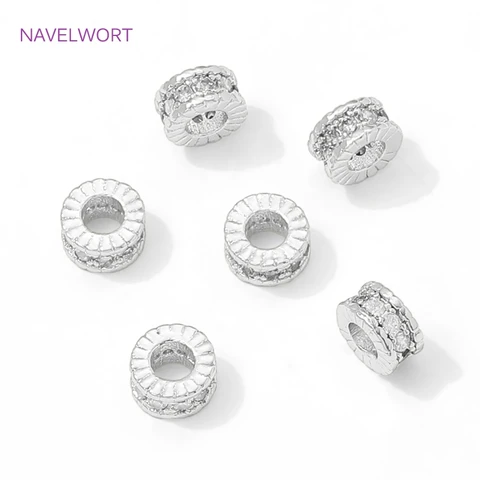 Разделители для бусин NAVELWORT латунные золотые 4/6/8 мм