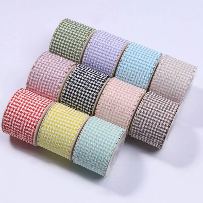 

Single-sided Lace Color Matching Plaid Ribbon DIY Bow Hair Accessories Cake Baking Clothing Accessories Ribbons for Crafts