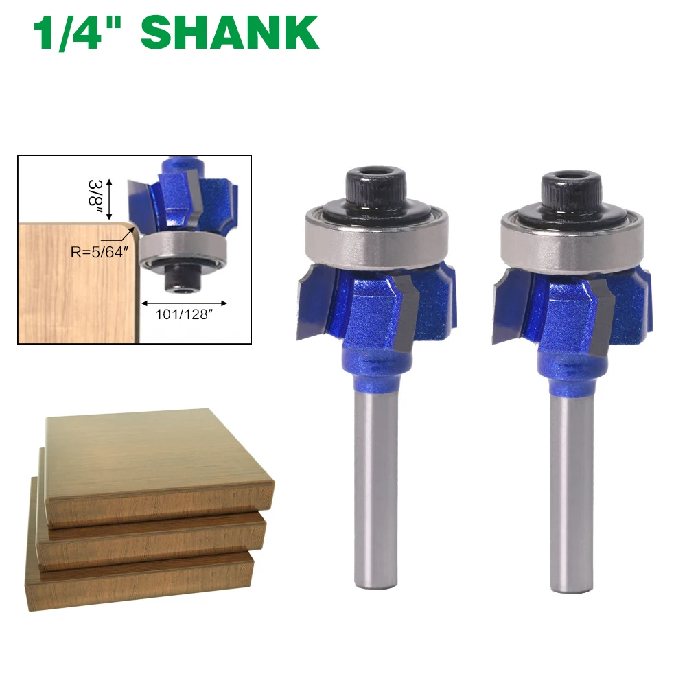 

1PC 1/4" 6.35MM Shank Milling Cutter Wood Carving R1mm R2mm R3mm Trimming Knife Edge Trimmer 4 Teeth Wood Router Bit Woodworking