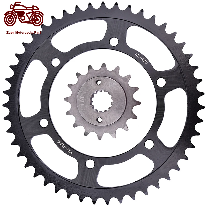 525 16T 47T Передняя Задняя звездочка шестеренки для мотоцикла HONDA XL600 XL600V Transalp PD06 XL700 XL700V XL700VA XL 600 XL 700