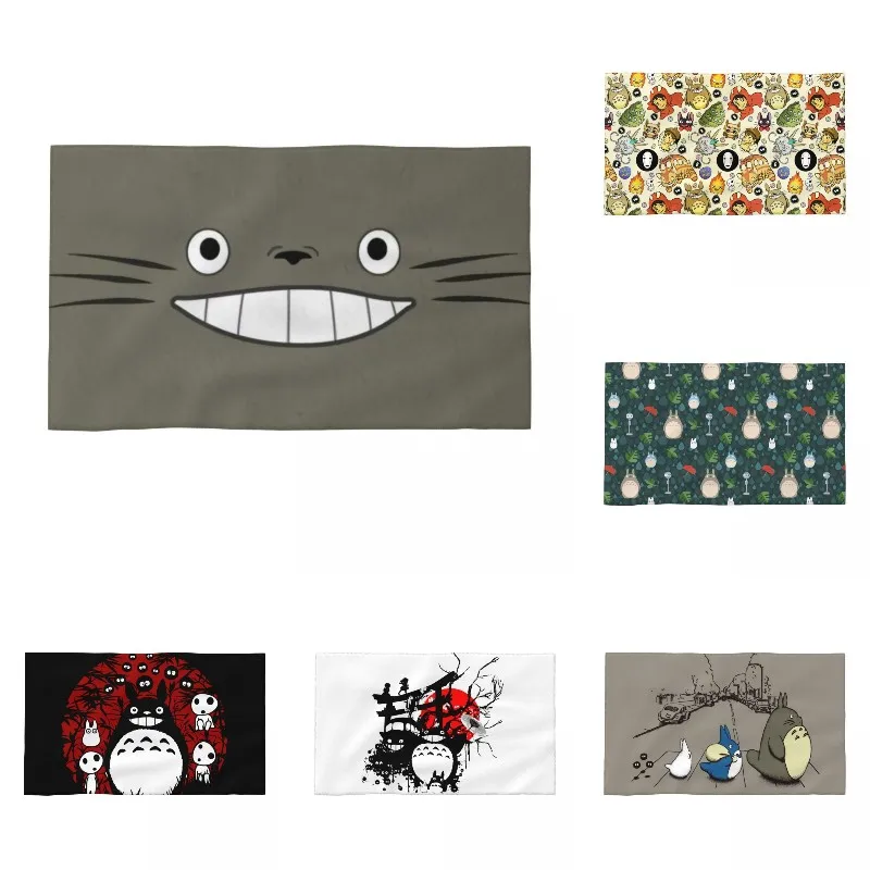 

Супермягкое Хлопковое полотенце для лица My Neighbor Totoro, улыбающееся, быстросохнущее банное полотенце
