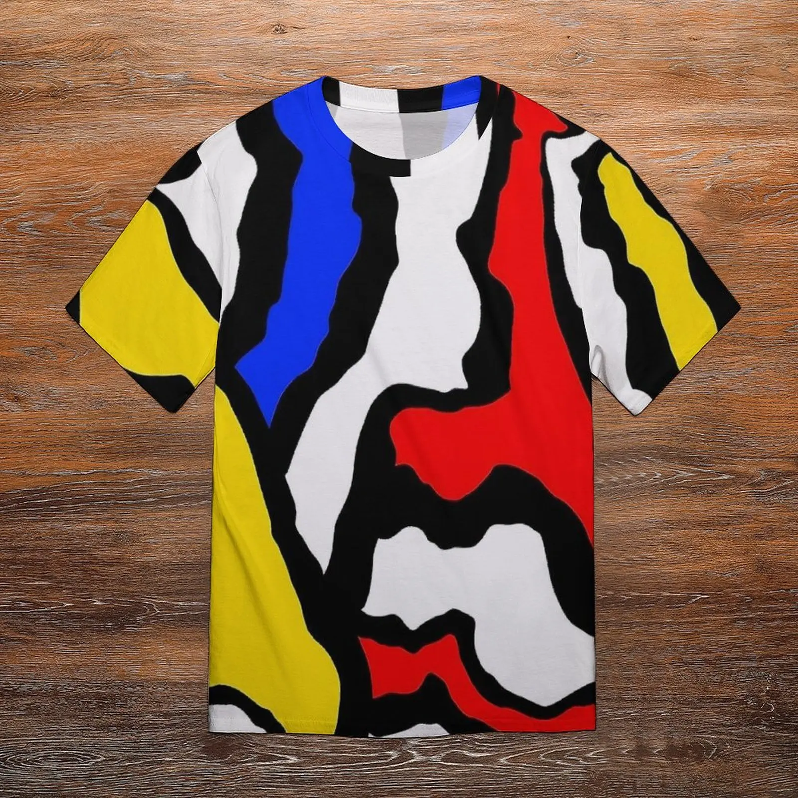 Футболка Mondrian в полоску красные желтые и синие новые футболки с короткими